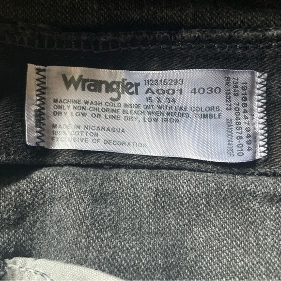 Wrangler Denim Jeans Pants Women’s Black 15x34 Pro Rodeo Cowboy Cut Cotton EUC - Picture 5 of 5